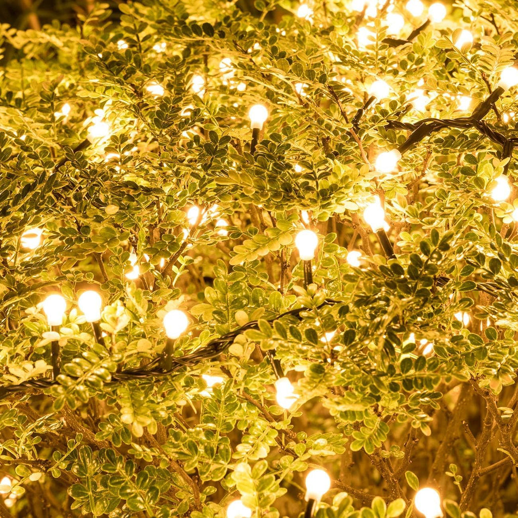 AWQ 500 LED Christmas String Lights - 49ft Cluster Design with 8 Modes | Warm White Indoor/Outdoor Decor