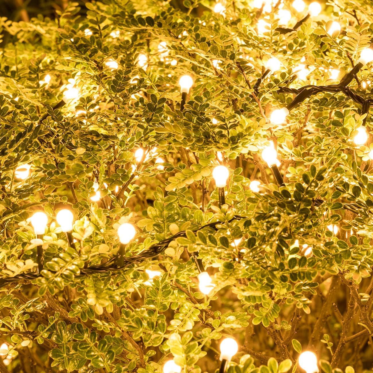 AWQ 500 LED Christmas String Lights - 49ft Cluster Design with 8 Modes | Warm White Indoor/Outdoor Decor