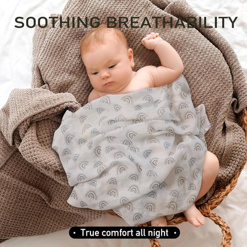 **Regine Switzerland Muslin Baby Burp Cloths - Large 27 x 27 Inches, 6 Pack in Graceful Colors**