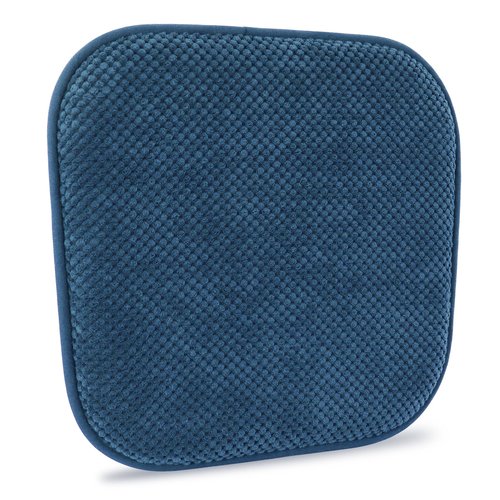 PAGGED Blue Dining Chairs Cushions Non Slip Foam Kitchen Seat Cushions Washable Soft Thick Patio Pads Large Wooden Metal Tapered Chair Cushions,17" x 15"
