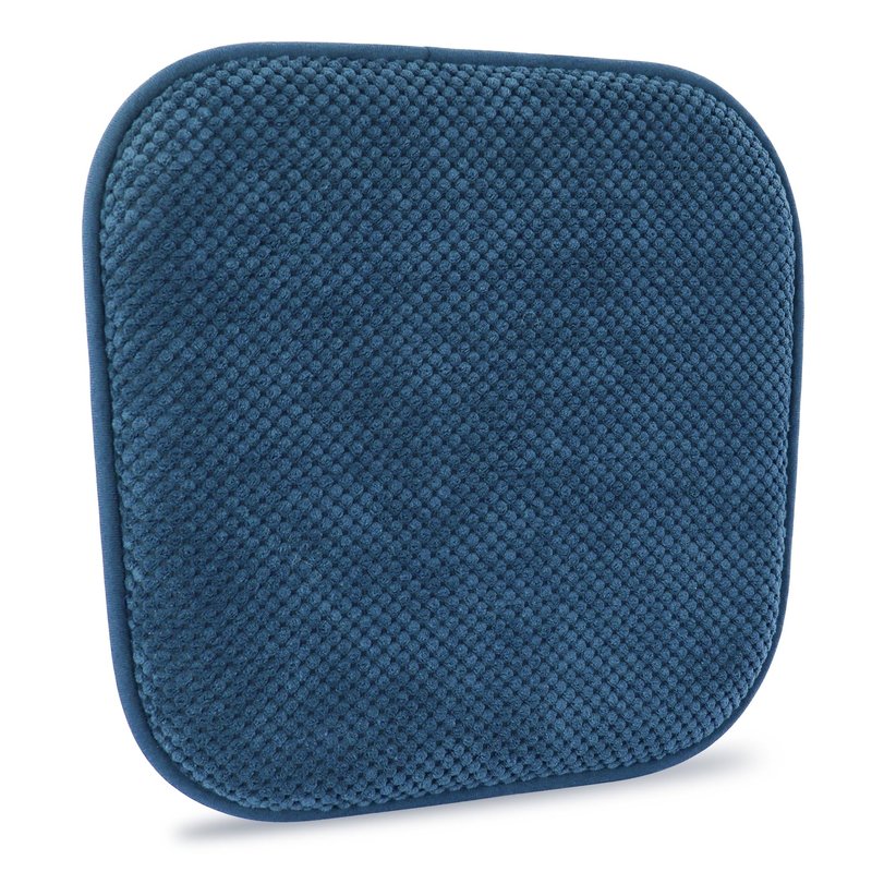 PAGGED Blue Dining Chairs Cushions Non Slip Foam Kitchen Seat Cushions Washable Soft Thick Patio Pads Large Wooden Metal Tapered Chair Cushions,17" x 15"