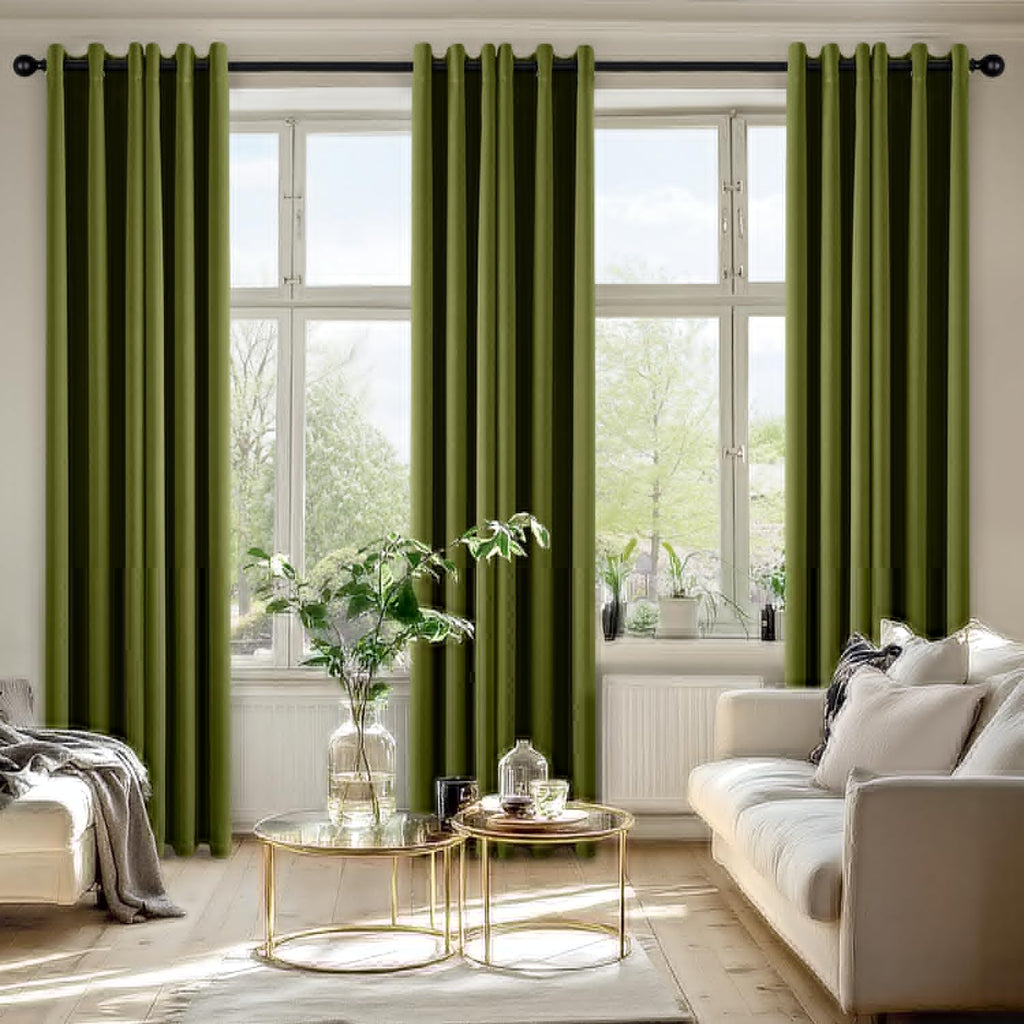 MIULEE Blackout Curtains - Light Olive Green Thermal Insulated Drapes | 84 Inch Grommet Top, Noise Reducing