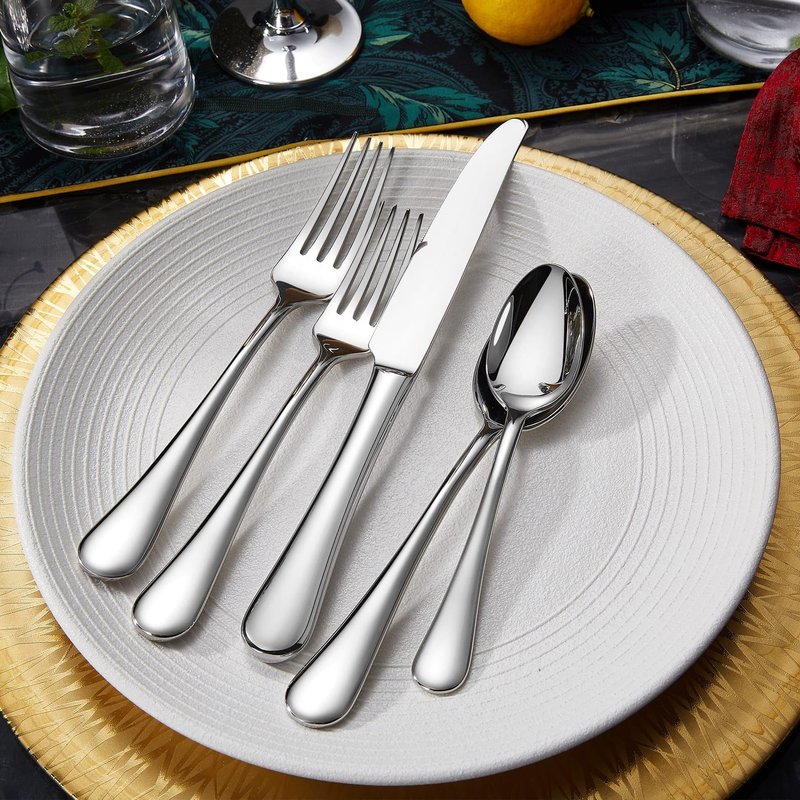 KEAWELL Premium Verona 20-Piece Silverware Set for 4, Heavy Duty – 18/10 Stainless Steel, Brilliant Mirror Finish, Smooth Edges, Dishwasher Safe (20, Silver)