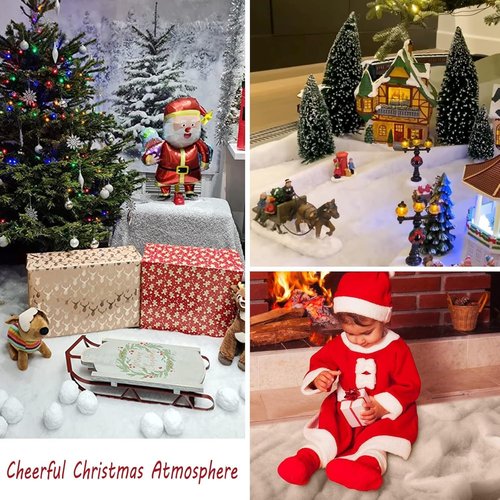 CFOFT Faux Snow Blanket - Thick White Soft Snow Roll for Christmas Village | 3 x 8 FT Size