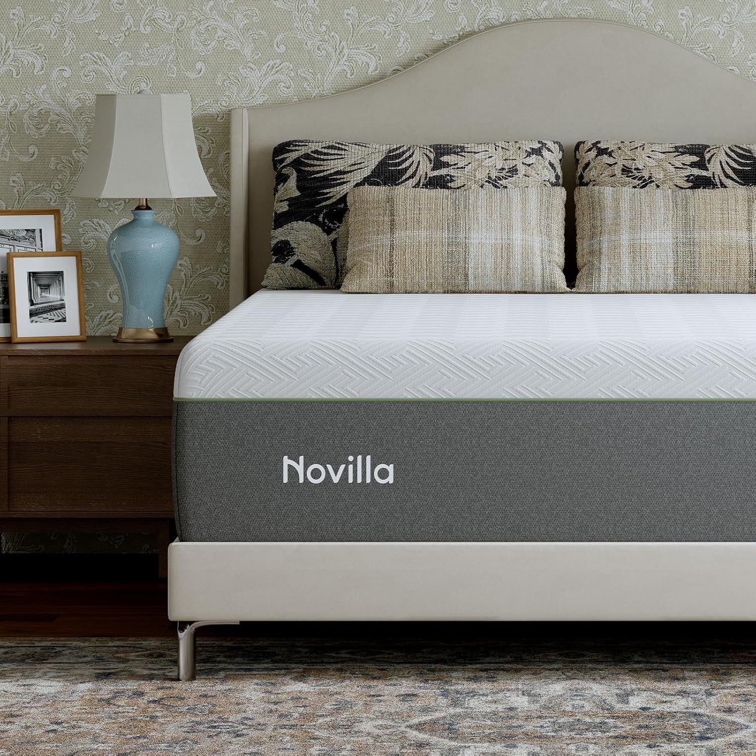 Novilla Bliss Green Tea Memory Foam Twin Mattress - 10 Inch for Kids | Cool-Touch Cover & Pain Relief