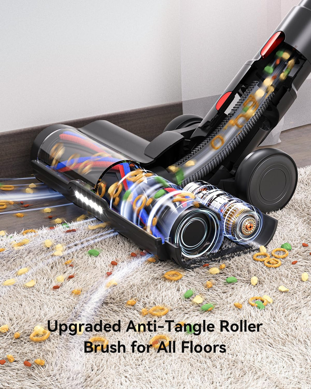 Skiennix Cordless Vacuum Cleaner - 55KPA 650W with Hurricane Mode & Touch Screen | 70 Mins Runtime, 1.8L Dust Cup, Self-Standing Design