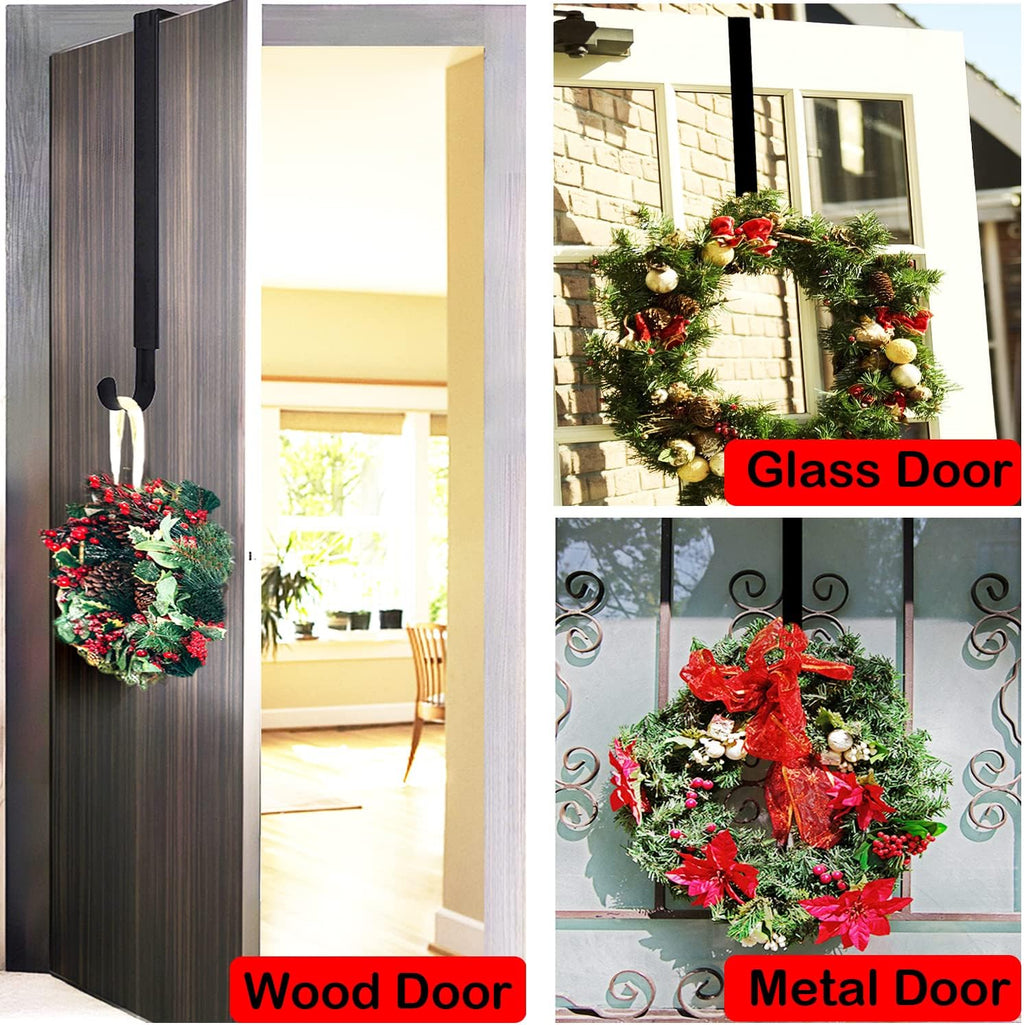 Regine Switzerland Wreath Hanger - Adjustable 15" to 25" for Christmas & Fall Decorations | Black