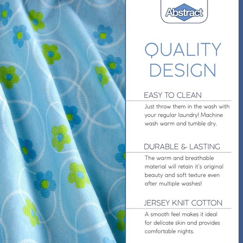 Abstract Cotton Crib Sheets - Ultra Soft Fitted Crib Sheet for Standard Mattresses - 28"x52" Blue Floral