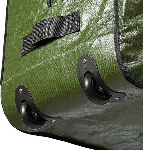 HOMEST Christmas Tree Storage Bag - Zippered, Reinforced Handles & Wheels for 7.5-9 ft Trees | Green
