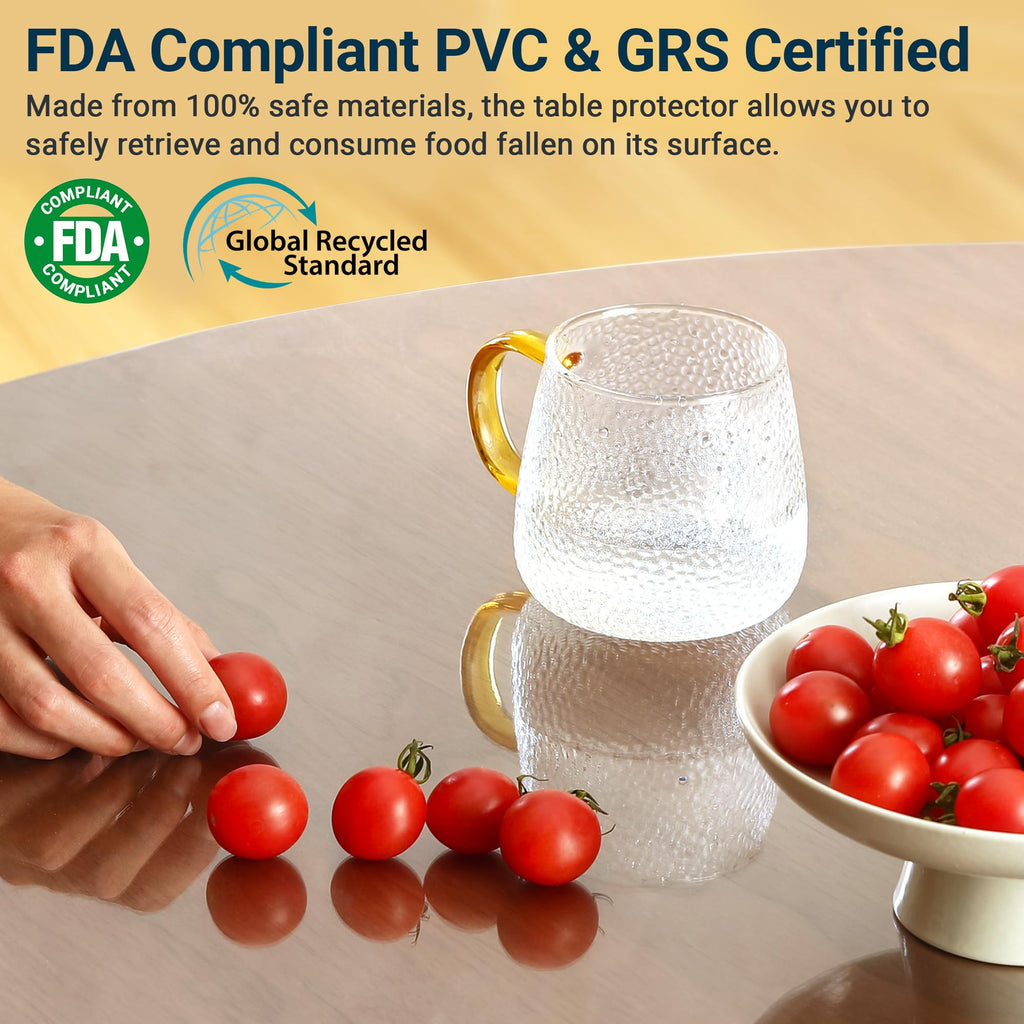 NAP2WELL Clear Table Cover Protector Rectangle 36 x 54 Inch, 2.0mm Transparent Plastic Table Protector Waterproof, Anti-Scratch Clear Desk Mat for Office Desktop Dresser Dining Table, FDA Compliant