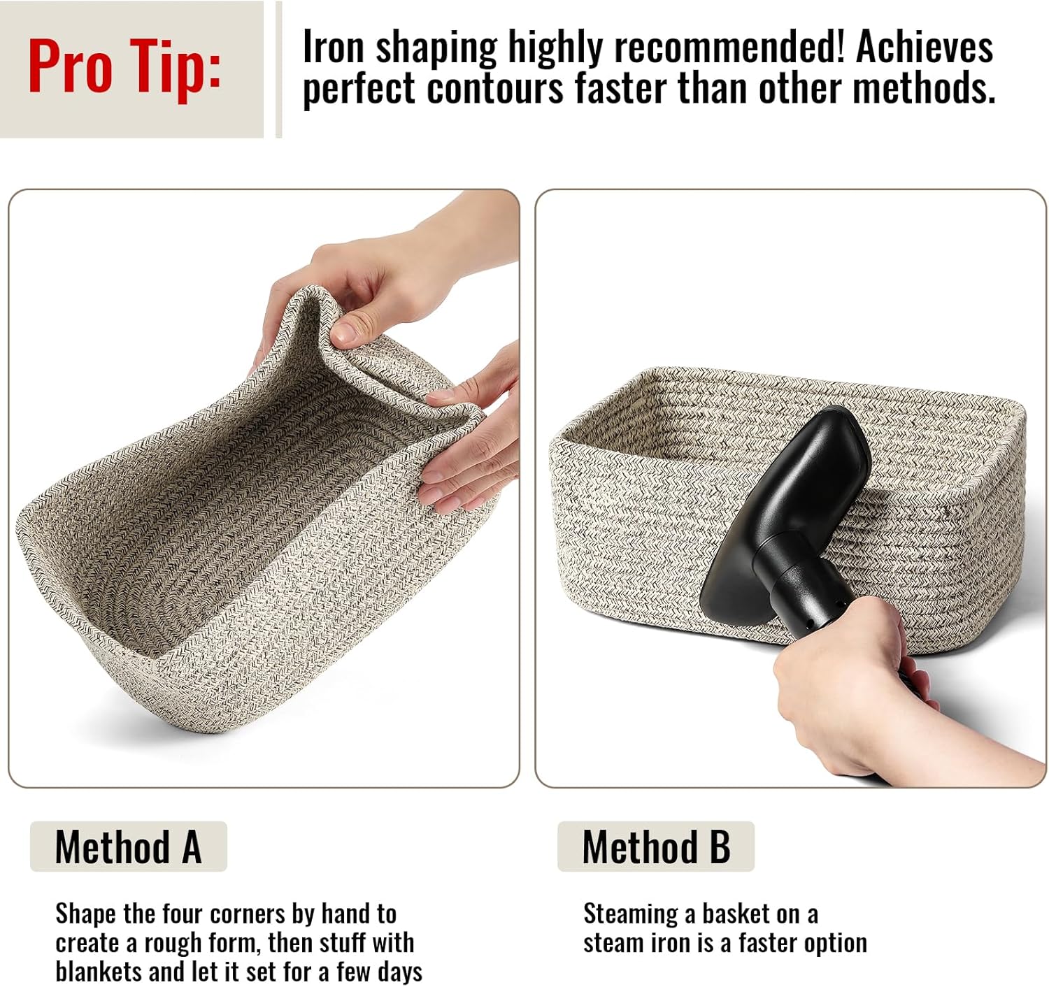 Woven Rope Storage Baskets by [Brand Name] - 8 Pack Cute Organizing Bins for Bathroom & Nursery - 11.5"x7.5"x4.7" - Brown