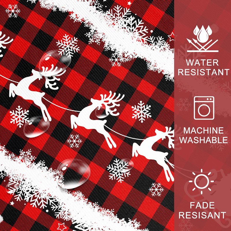 cusugbaso Christmas Tablecloth 60x84 Inches for Rectangle Tables - Red Buffalo Plaid Christmas Decor for Table - Water Resistant Xmas Table Cloth, Party Decorations for Kitchen, Home