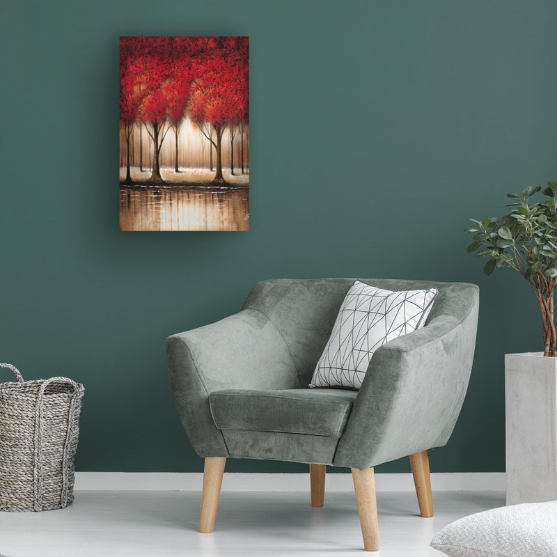 Trademark Fine Art Parade of Red Trees by Rio Canvas Wall Art, 22 by 32-Inch