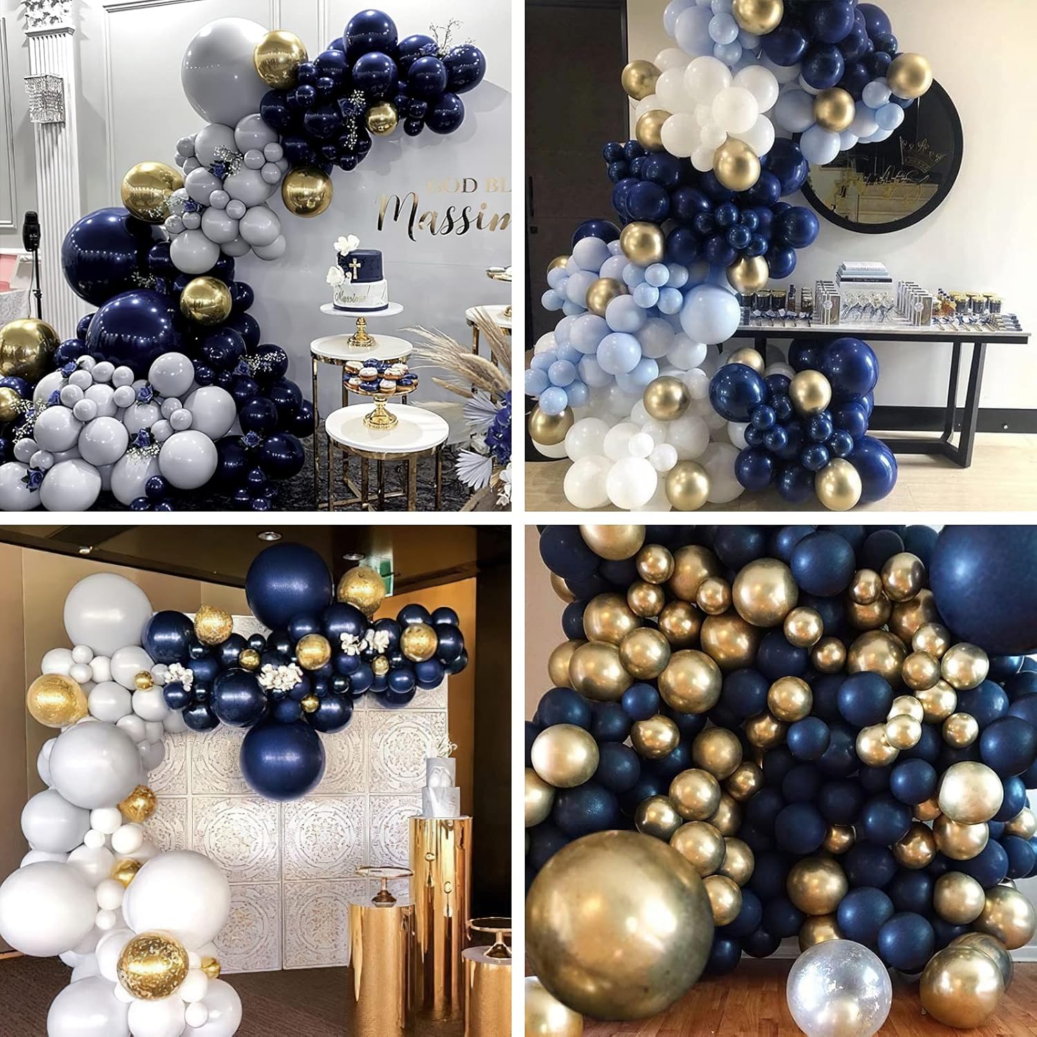 PartyWoo Navy Blue Balloons - 50 Pcs 12 Inch Matte Dark Blue Latex for Graduation & Celebrations