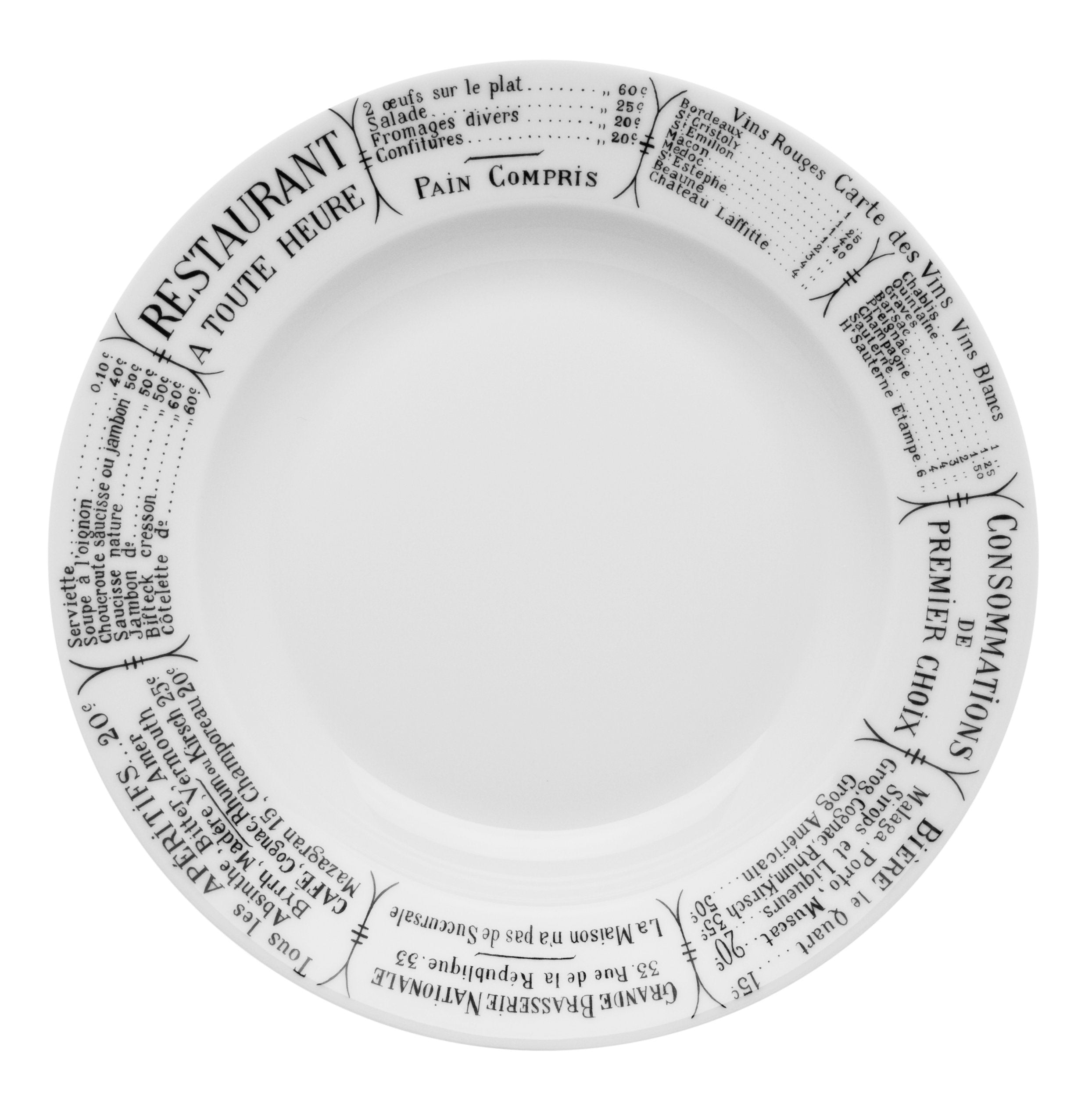 Pillivuyt Brasserie Plate, 9.5"