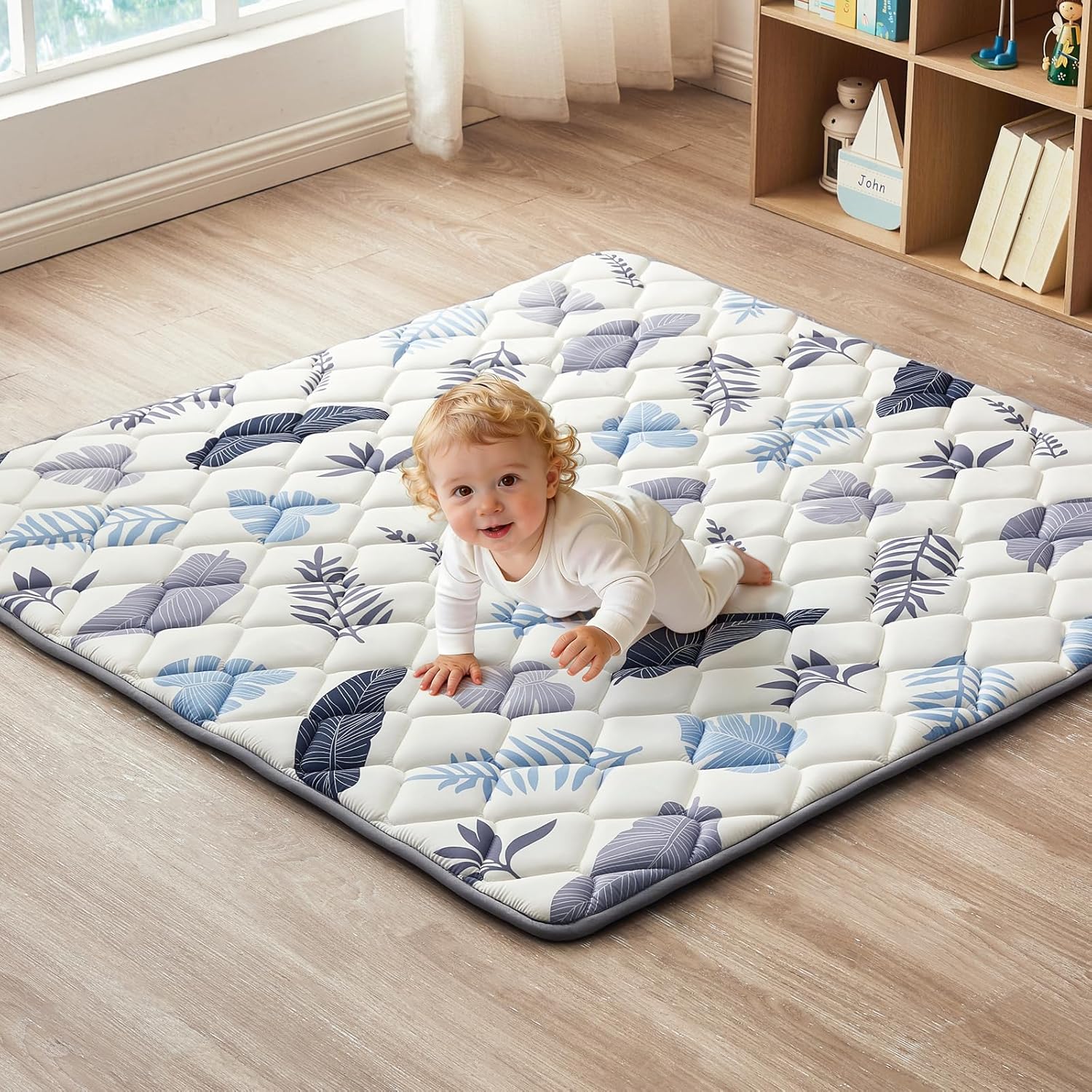 Thickened Baby Play Mat by [Brand Name] - Non-Slip, Foldable 50x50 Playpen Mat for Crawling & Travel