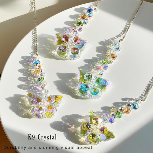 HDCRYSTALGIFTS Crystal Butterfly Suncatchers - 4pcs Indoor Window Decor for Rainbow Effects | Spring Home Garden Gift