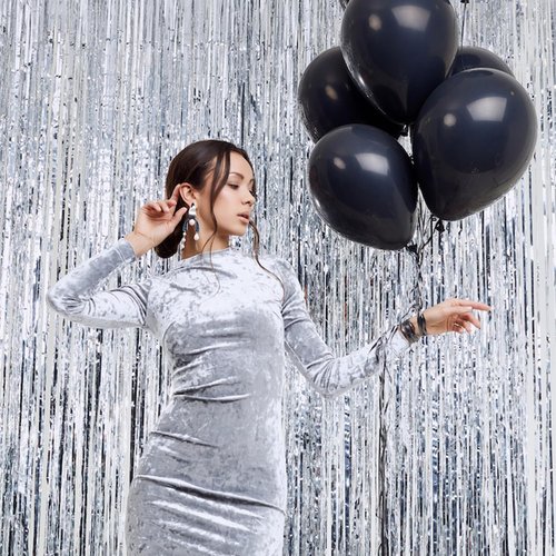 Black Balloons | 100 Pack 12-Inch Round Latex Balloons for Halloween & Black-Themed Events