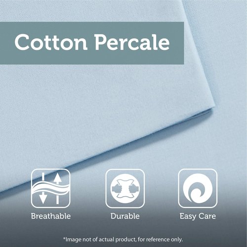 Madison Park Pure Ronan Cotton Comforter Set-Casual Paisley Design All Season Alternative Down Cozy Bedding, Matching Shams, Decorative Pillows, Full/Queen (88 in x 92 in), Blue, 5 Piece