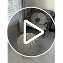 Round Corduroy Ottoman Footrest - 20x15 Inch Memory Foam Pouf for Living Room