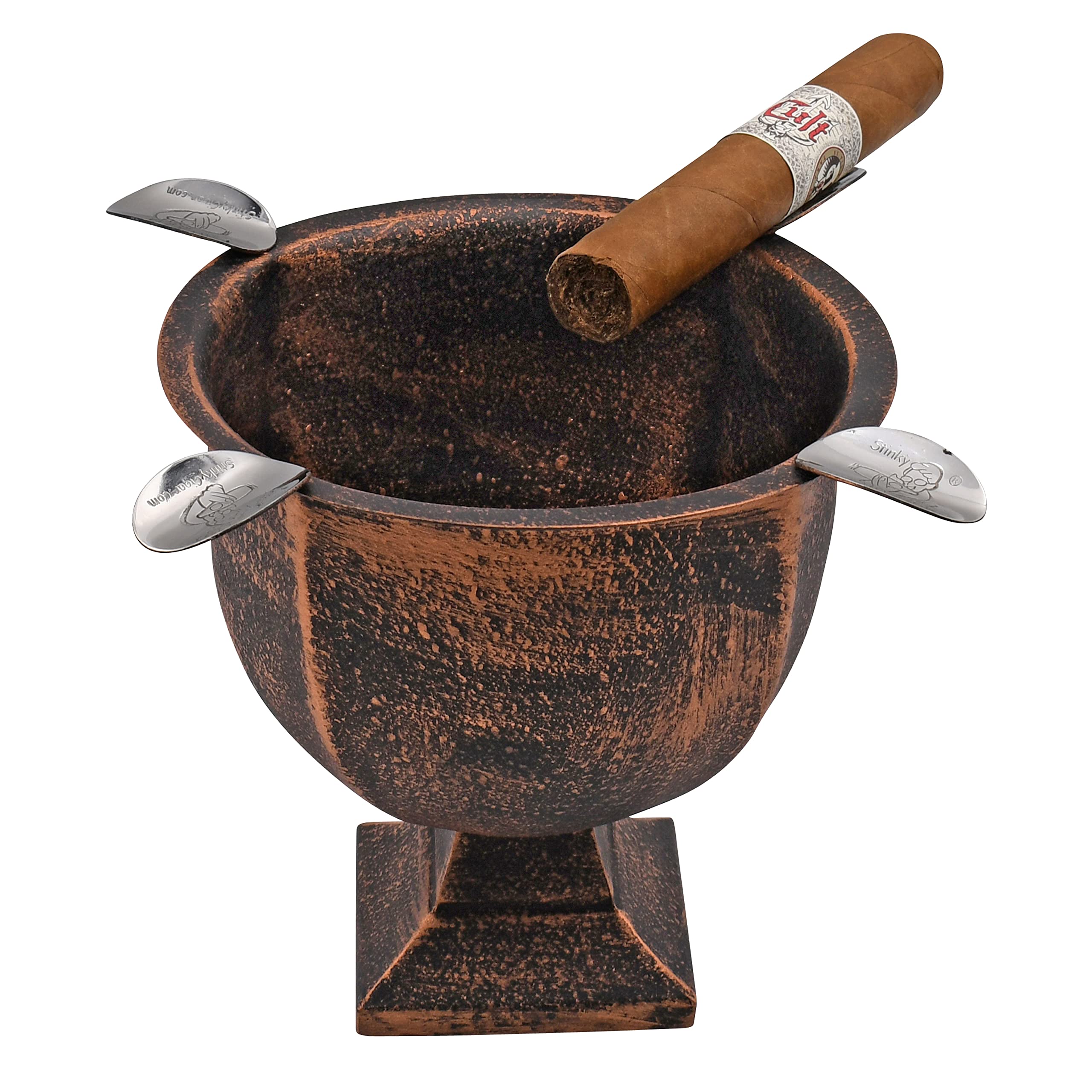 Stinky Cigar Ashtray, Designer Series, Box-Pressed, Deep Bowl Design, Windproof, Copper-Black