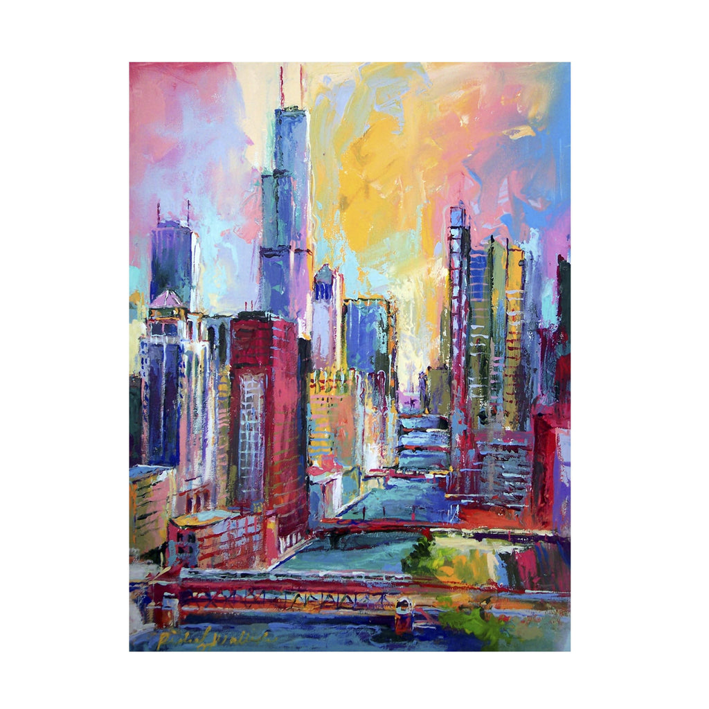 Canvas Wall Art - Richard Wallich 'Chicago 3' Wall Art for Living Room, Bedroom, or Office Décor by Trademark Fine Art