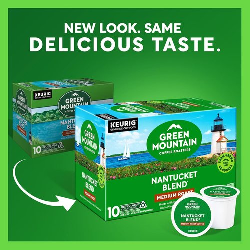 Green Mountain Coffee Roasters Nantucket Blend - Medium Roast K-Cup Pods | 60 Count (6 Packs of 10)