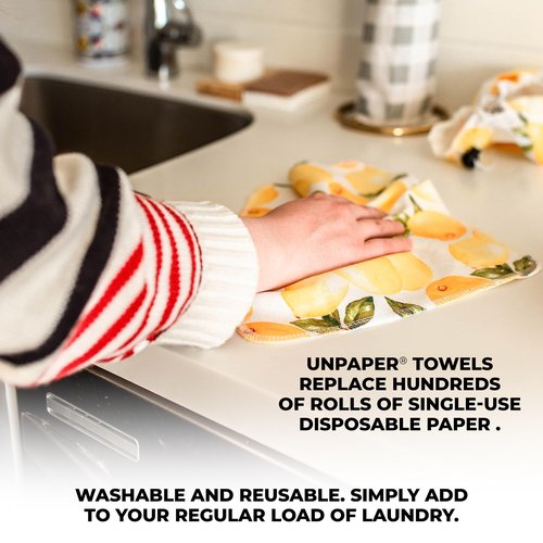 Marley's Monsters UNpaper Towels - 12 Count roll, Reusable Paper Towels Paperless, Cotton, Tree Free (Monochrome)