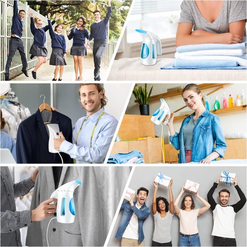 HiLIFE Portable Handheld Clothes Steamer - 240ml Capacity, 700W Quick Wrinkle Remover | Maya Blue