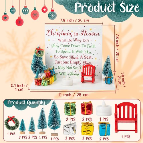 Haooryx Christmas In Heaven Chair Table Decoration | 21-Piece Memorial Candle Holders Set