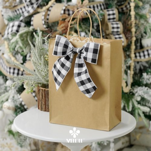 MEEDEE Buffalo Plaid Ribbon - 2.5 Inch Wide, 10 Yards | Wired Polyester for Wreaths, Bows & Crafts