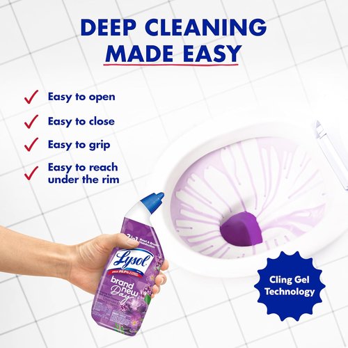 Lysol Toilet Bowl Cleaner Gel - Disinfecting & Septic Safe | Lavender & Cotton Blossom Scent, 24 oz (Pack of 2)