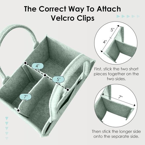 HIPHOP PANDA Diaper Caddy Organizer - Versatile Nursery & Car Storage Bin for Baby Essentials - Grey/Green Set