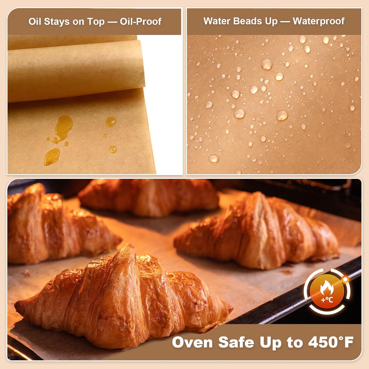 Parchment Paper Sheets | 220 Pcs Non-Stick Precut Baking Paper | 8.5x8.5 Inch, Oil & Water Resistant