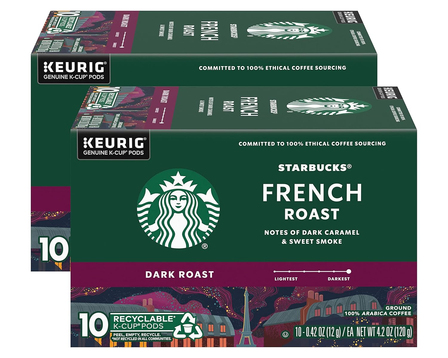 Starbucks French Roast K-Cup Pods - Bold Flavor, 10 Count Pack