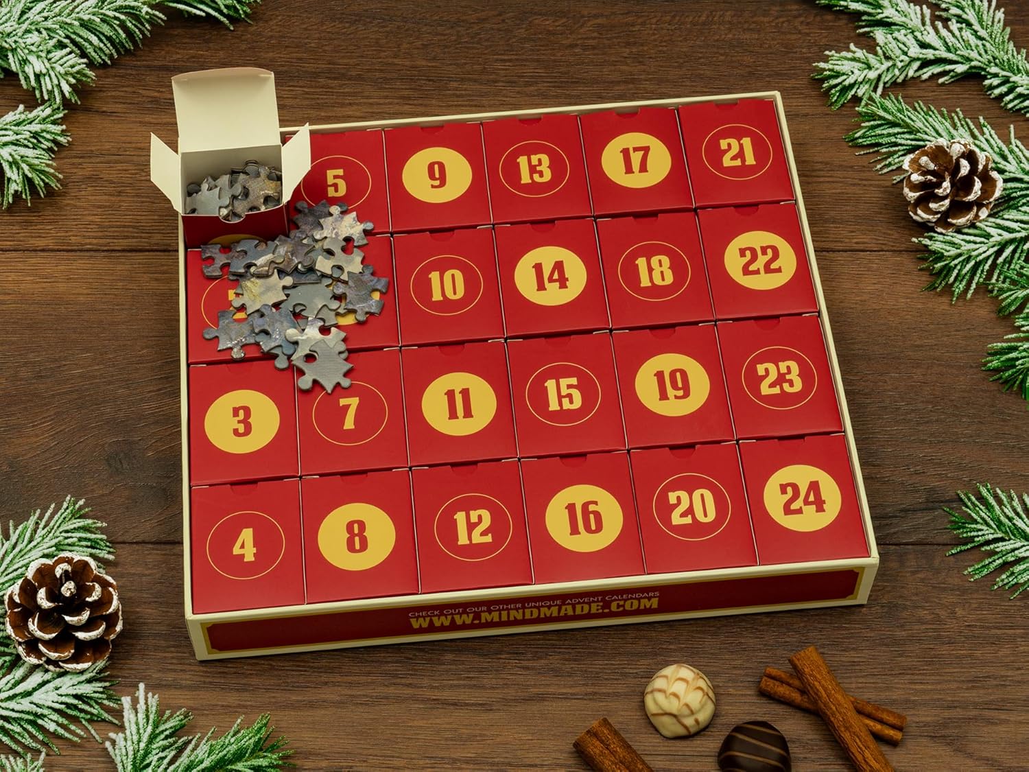 Abraham Hunter Jigsaw Puzzle Advent Calendar 2025 - 1008 Pieces, 24 Boxes, Christmas Countdown Fun for All