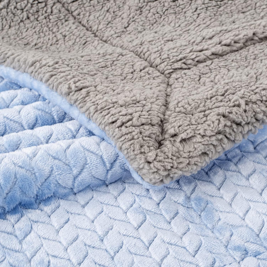 Skiennix Fuzzy Blanket - Soft Coral Fleece for Baby | Cozy Toddler Receiving Blanket (40" x 48", MD-Sky Blue)