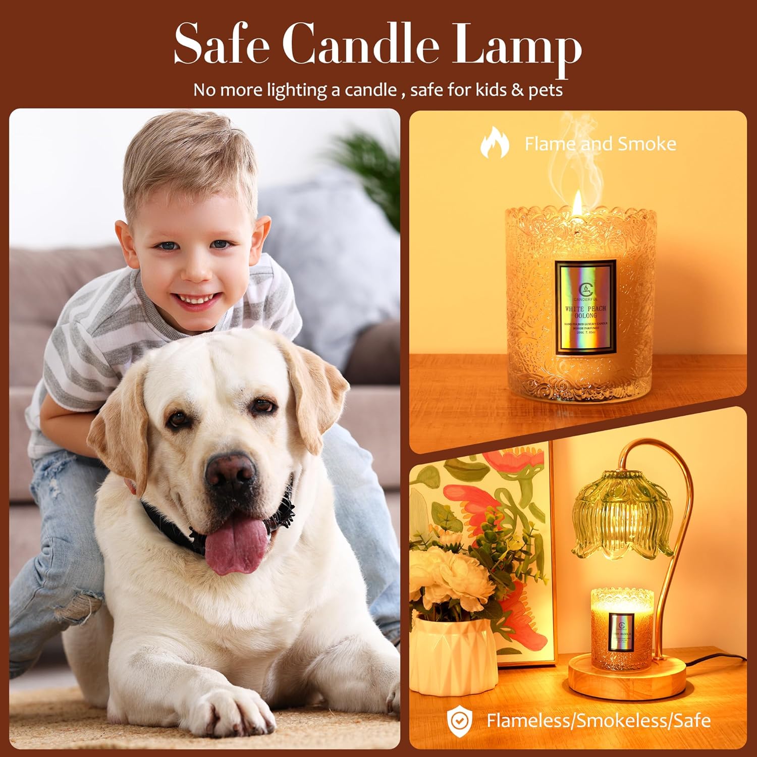 Skiennix Flower Candle Warmer Lamp - Timer & Dimmer for All Jar Scented Candles | Perfect Gift for Women