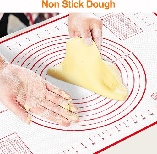 HOOMIL Silicone Baking Mat - Extra Large Non-Stick Pastry Mat with Measurements | 24"x16" for Dough & Cookies