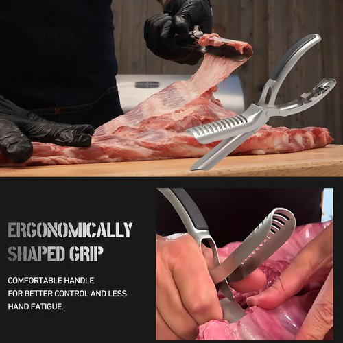 Rib Prep Pro, Stainless Steel Rib Membrane Removal Tool - Ergonomic, Rib Prep Tool Membrane Remover, Dishwasher Safe for Effortless BBQ, Brisket & Meat Preparation