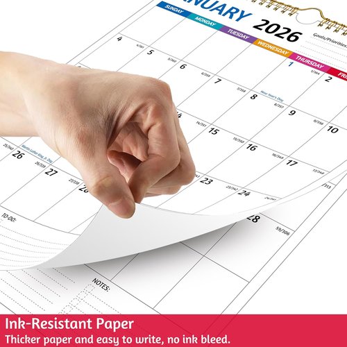 2026-2027 Wall Calendar | Large Blocks & Thick Paper for Easy Organization - 11.5 x 14.5 In