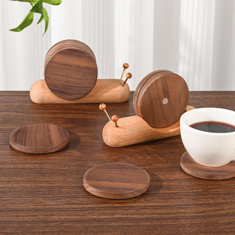 Wooden Coasters for Drinks Funny Cute Coasters Funny Unique Cute Small House Warming Gifts New Home Decor Table Decor Weird Stuff for Mom Upgraded Dia (3.5 * 3.5 inches)