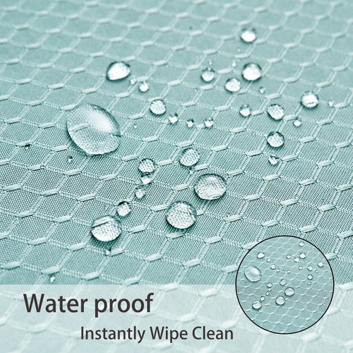 Homejoy Place Mats Set of 8 – Rectangle Rectangular Waterproof Fabric Polyester Cloth Washable Wipeable Heat Resistant Placemats for Kitchen Dining Dinner Table Indoor 13 x 19 Inch Turquoise