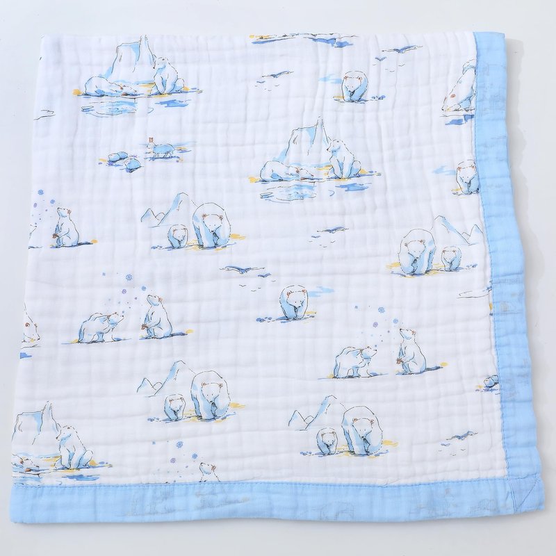 Jay & Ava Muslin Christmas Baby Blanket 42” x 42”, Soft Toddler Cotton Baby Blankets for Boy, 4 Layers Bed Muslin Throw for Baby Crib, Large Baby Receiving Blanket - (Christmas Forest)