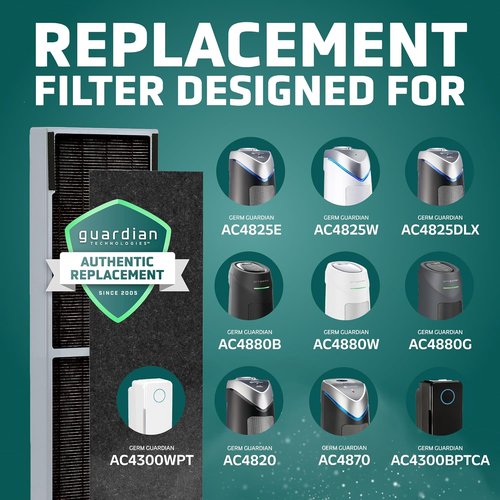 GermGuardian Air Filter B - Genuine HEPA Replacement Filter for Smoke & Pollutants | Fits AC4825, AC4300, AC4880, AC4900, CDAP4500, FLT4825SM
