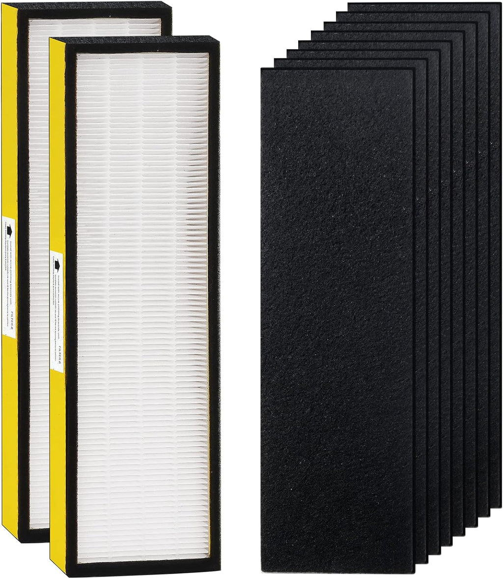 Techecook FLT4825 Filter B Replacement - 2 True H13 Filters & 8 Activated Carbon Pre-Filters for G-Guardian Air Purifiers