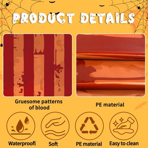 Iceyyyy 4 Pcs Halloween Creepy Carnival Tablecloths-108 x 54" Bloody Circus Carnival Table Covers-Disposable Halloween Evil Tablecloths for Horror Movie Dinner Nights Party Supplies Decorations