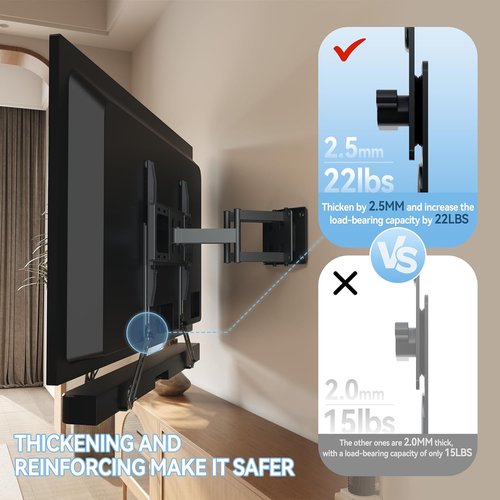 C YECEN Sound Bar Mount - Adjustable Height & Depth with Detachable Extension Arms | Fits Under or Above TV