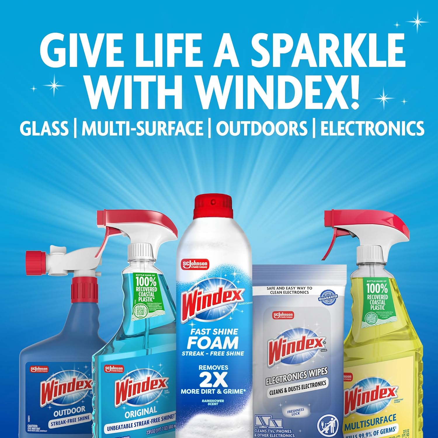 Windex Glass Cleaner Spray - Original Blue Scent, 23 Fl Oz | Prevents Leakage & Breakage
