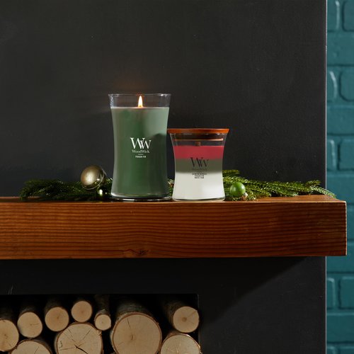 WoodWick Large Hourglass Candle Fraser Fir - Premium Soy Blend Wax Pluswick Innovation Wood Wick Made in USA